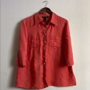 Coral Button-Up Shirt